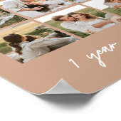 モダン1周年記念 ベージュ9枚写真 ウェディング ポスター (角)