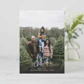 モダン1枚のエレガント写真クリスマススクリプト シーズンカード (スタンド正面)