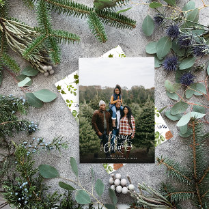 モダン1枚のエレガント写真クリスマススクリプト シーズンカード