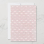 モダン1歳の誕生日バプティスガールピンク水玉模様 招待状 (裏面)
