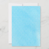 モダン1歳の誕生日バプテスムボーイブルー水玉模様 招待状 (裏面)