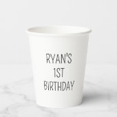 モダン1歳の誕生日パーティー1歳のパーティーの好意 紙コップ (裏面)