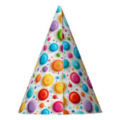 モダン1歳の誕生日水玉模様レインボーカラー パーティーハット (裏面)