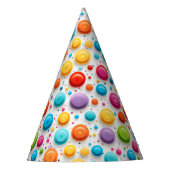 モダン1歳の誕生日水玉模様レインボーカラー パーティーハット (正面)