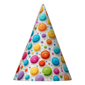 モダン1歳の誕生日水玉模様レインボーカラー パーティーハット (左)