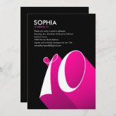 モダン10バースデーパーティ招待状 招待状 (正面/裏面)