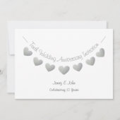 モダン10周年結婚記念日招待状 招待状 (裏面)