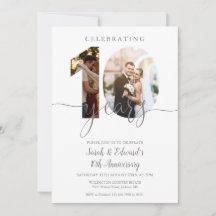 モダン10周年結婚記念日 2枚の写真