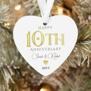 モダン10周年記念金ゴールド記念結婚品 オーナメント