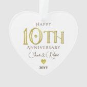 モダン10周年記念金ゴールド記念結婚品 オーナメント (裏面)