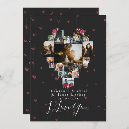 モダン18写真ハートが彼女のために整形される シーズンカード (正面/裏面)