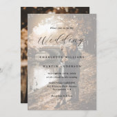 モダン2エレガント枚の写真結婚 招待状 (正面/裏面)