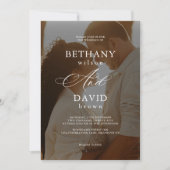 モダン2エレガント Arch写真QRコードRSVP結婚の 招待状 (正面)