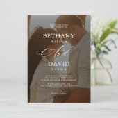 モダン2エレガント Arch写真QRコードRSVP結婚の 招待状 (スタンド正面)