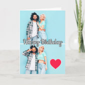 モダン2カスタム – フォトテンプレートハッピーバースデー カード (正面)