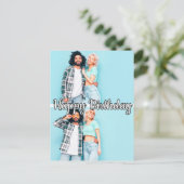 モダン2カスタム – フォトテンプレートハッピーバースデー ポストカード (スタンド正面)