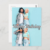 モダン2カスタム – フォトテンプレートハッピーバースデー ポストカード (正面/裏面)