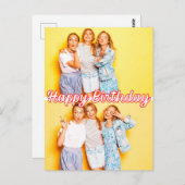 モダン2カスタム – フォトテンプレートハッピーバースデー ポストカード (正面/裏面)