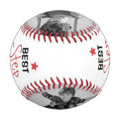 モダン2パーソナライズされた枚の写真最高のコラージュ 野球ボール (裏面)