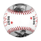 モダン2パーソナライズされた枚フォトコラージュ最高のパパ 野球ボール (裏面)