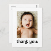 モダン2ベビー写真トレンディータイポグラフィシンプル ポストカード (正面/裏面)