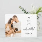 モダン2ミニマル枚のフォトベビーシャワー サンキューカード (スタンド正面)