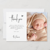 モダン2ミニマル枚のフォトベビーシャワー サンキューカード (裏面)