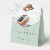 モダン2枚の写真がラヴ感謝してい結婚の フェイバーボックス (正面サイド)