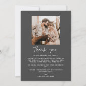 モダン2枚の写真が結婚ありがとう サンキューカード (裏面)
