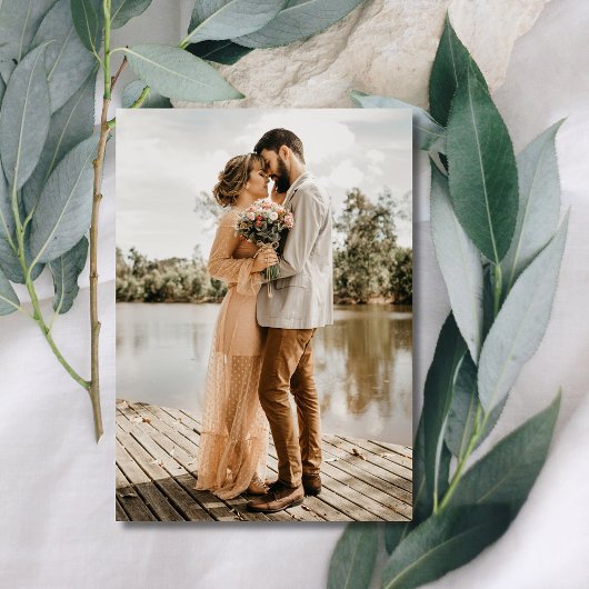 モダン2枚の写真が結婚ありがとう サンキューカード