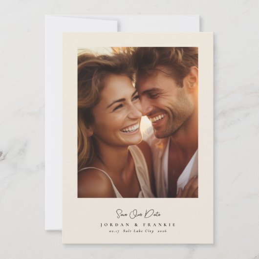 モダン2枚の写真書跡結婚2 セーブザデート (正面)