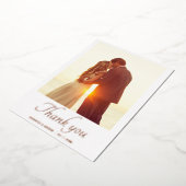 モダン2枚の写真結婚のサンキューカード 箔シーズンカード (回転した状態)