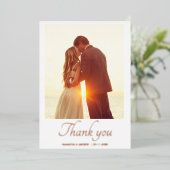 モダン2枚の写真結婚のサンキューカード 箔シーズンカード (立ち正面)