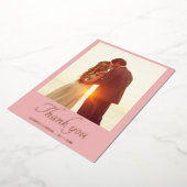 モダン2枚の写真結婚のサンキューカード 箔シーズンカード (回転した状態)