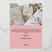 モダン2枚の写真結婚のサンキューカード 箔シーズンカード (裏面)