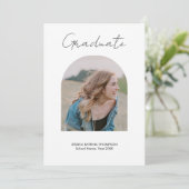 モダン2枚写真アーチ卒業おめでとうカード 招待状 (スタンド正面)