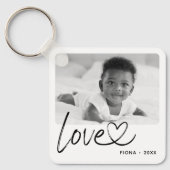 モダン2枚写真ラブ キーホルダー (正面)