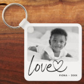 モダン2枚写真ラブ キーホルダー (正面)