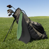 モダン2色 |シダの葉と黒 ゴルフタオル (グリーン)