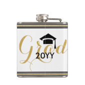 モダン2016年金ゴールドグリッター文字デザイン フラスク (裏面)