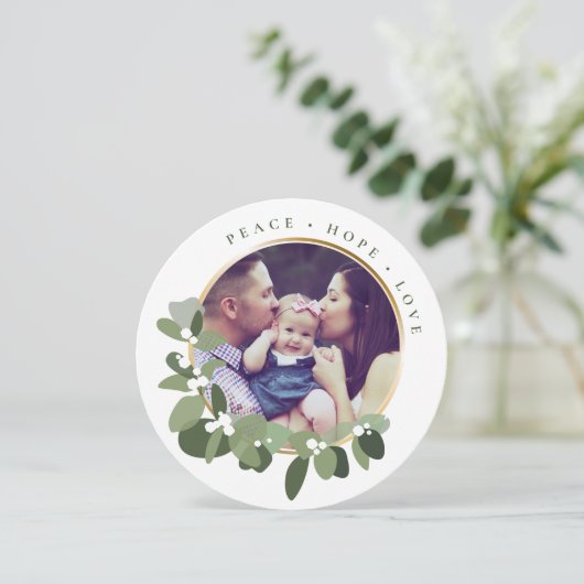 モダン2020年の家族の写真の緑 シーズンカード (スタンド正面)