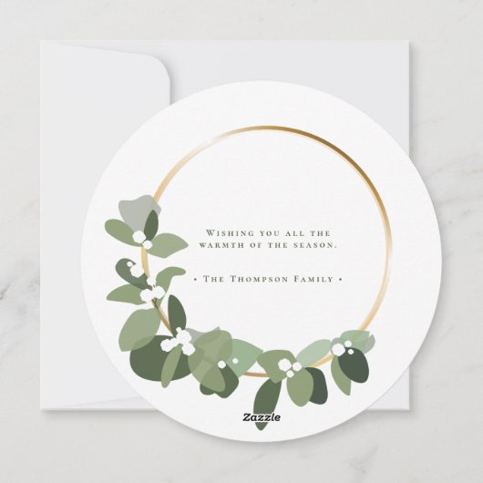 モダン2020年の家族の写真の緑 シーズンカード (裏面)