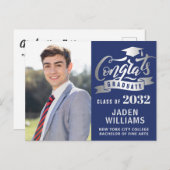 モダン2024 フォト 卒業パーティー 招待状 (正面/裏面)