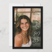 モダン2025年写真卒業発表 招待状 (正面)