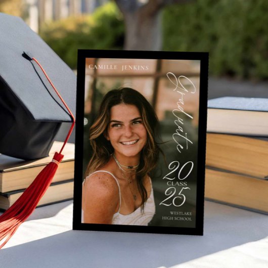 モダン2025年写真卒業発表 招待状