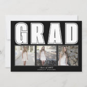 モダン2025年卒業の黒組 招待状 (正面)