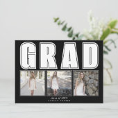 モダン2025年卒業の黒組 案内状 (スタンド正面)