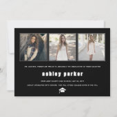 モダン2025年卒業の黒組 案内状 (裏面)