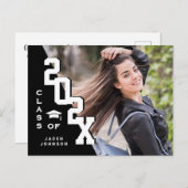 モダン2025 フォト 卒業パーティー 招待状 (正面/裏面)