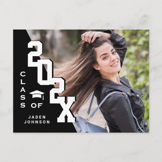 モダン2025 フォト 卒業パーティー 招待状 (正面)